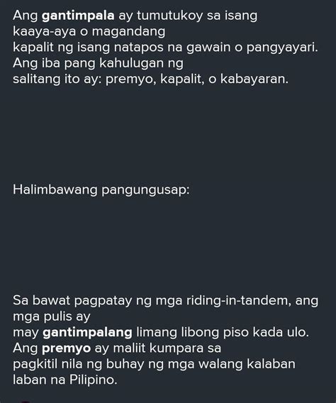 gantimpala synonym tagalog|[Answered] Kahulugan ng gantimpala .